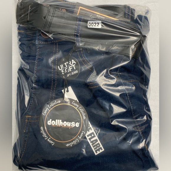 NEW Dollhouse Women’s Fit & Flare Jeans Blue Size 7/8 Y2K 90’s 70’s Festival - Picture 15 of 15